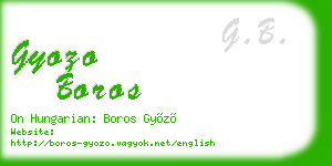 gyozo boros business card